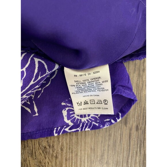 Anthropologie SILK Purple Floral Petal Shift Dress By Maeve Women’s Size Small - Picture 4 of 8
